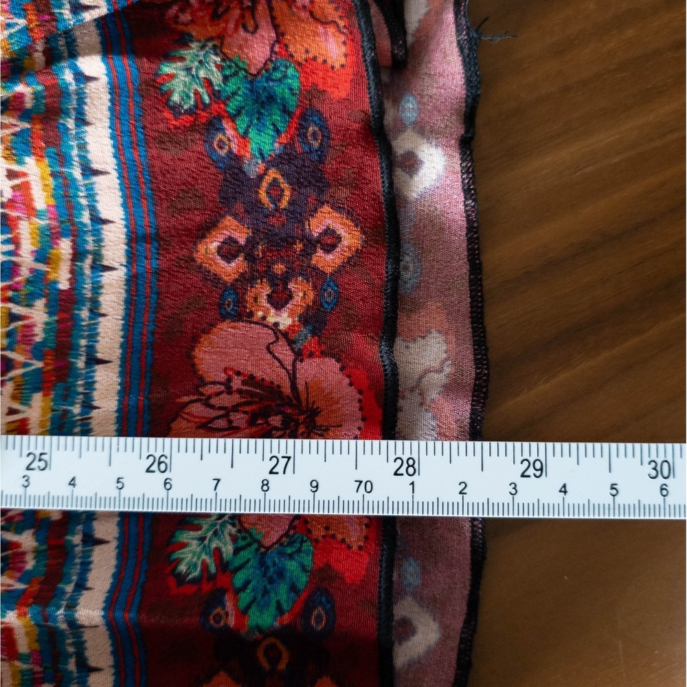 JOHN MARK Multicolor Geometric Floral Embroidered 3/4 Length Sleeve Top SIZE M - Picture 8 of 11